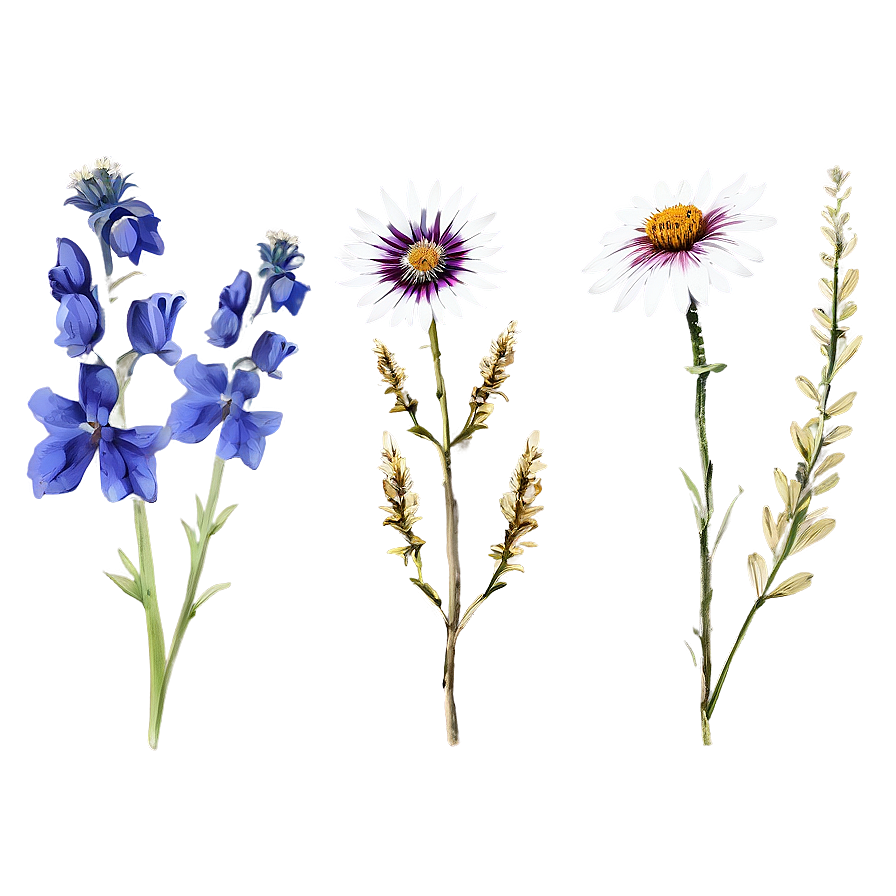 Rustic Wildflower Collection Png Qll74 PNG image