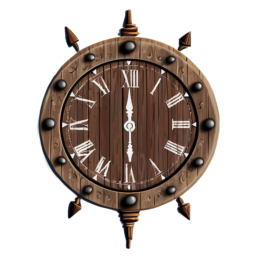 Rustic Wooden Clock Png 04292024 PNG image