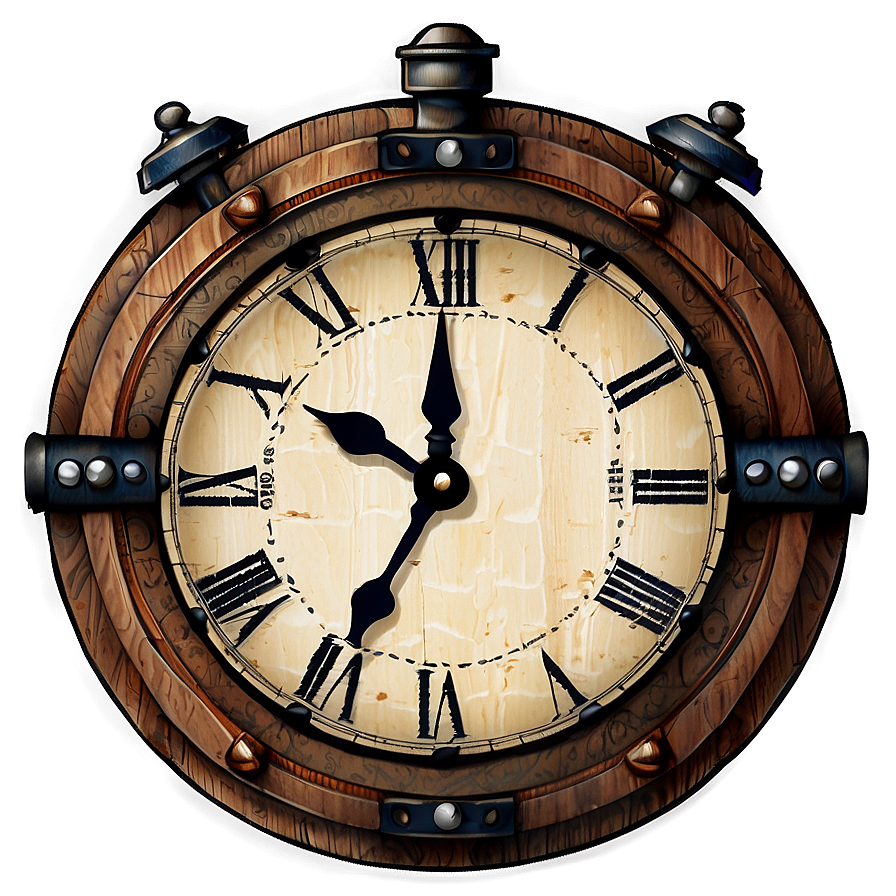 Rustic Wooden Clock Png Itu PNG image