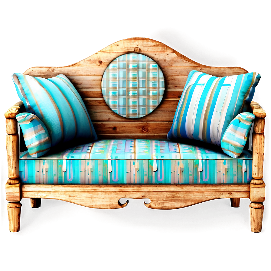 Rustic Wooden Couch Png Mgs71 PNG image
