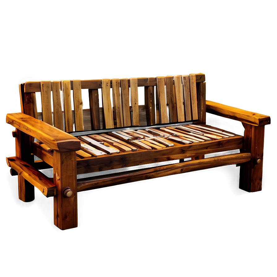 Rustic Wooden Couch Png Scr PNG image