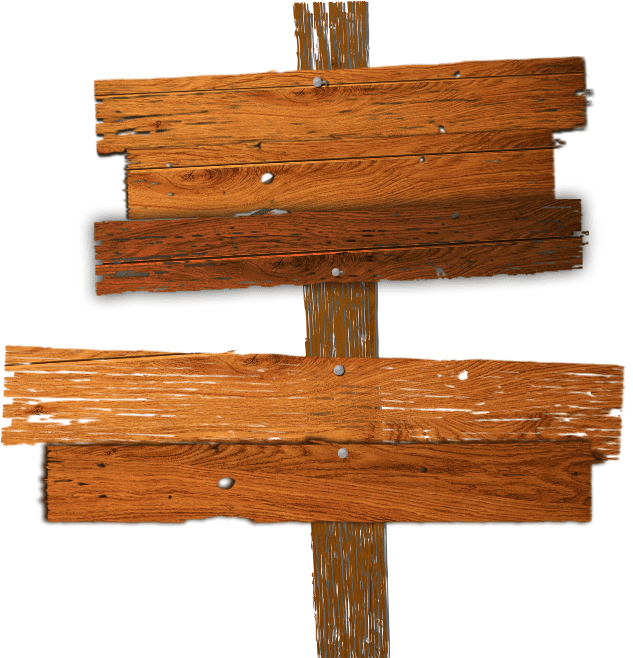 Rustic Wooden Directional Sign Planks PNG image