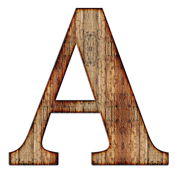 Rustic Wooden Letter A PNG image