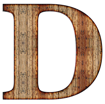 Rustic Wooden Letter D PNG image
