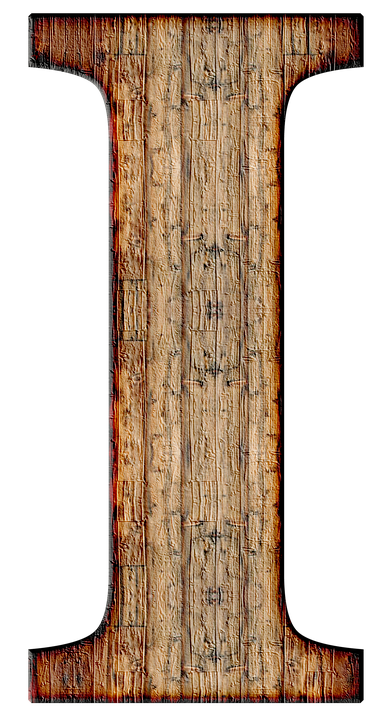 Rustic Wooden Letter I PNG image