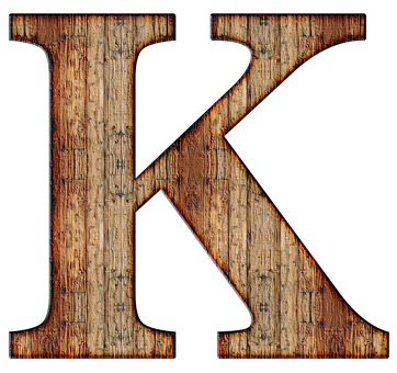 Rustic Wooden Letter K PNG image