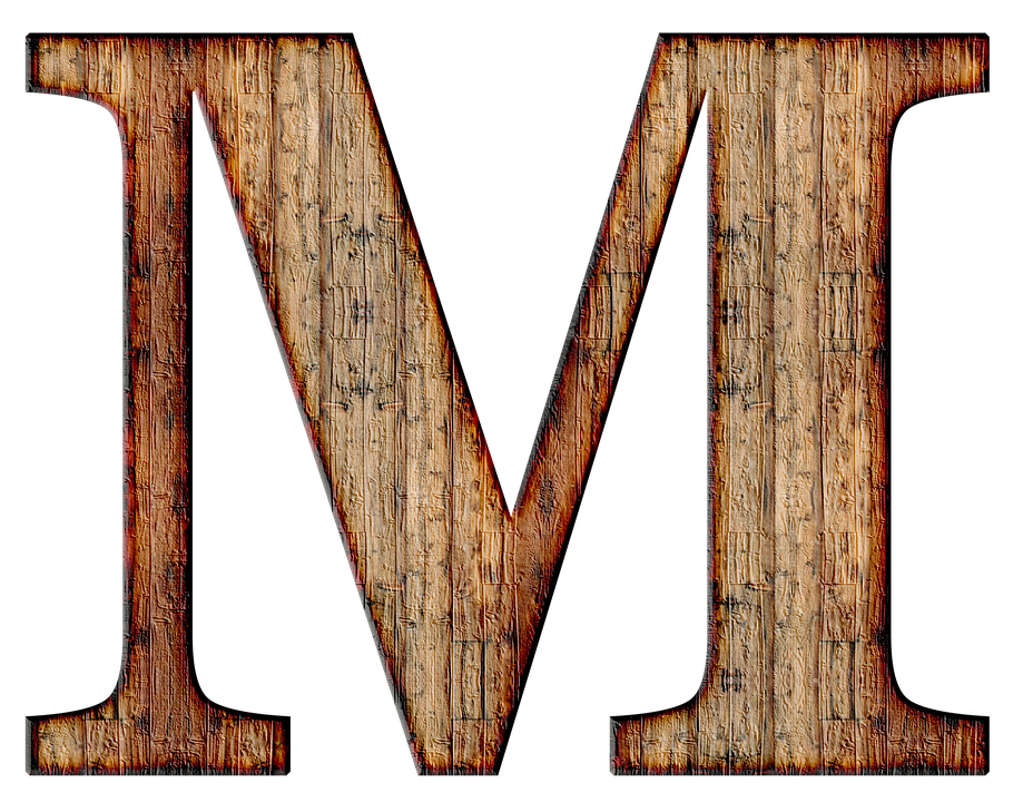 Rustic Wooden Letter M PNG image