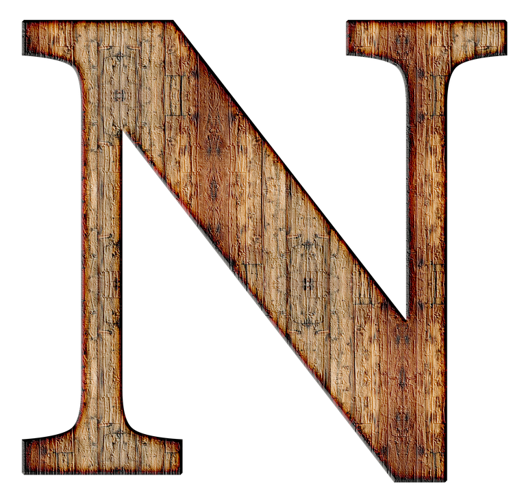 Rustic Wooden Letter N PNG image