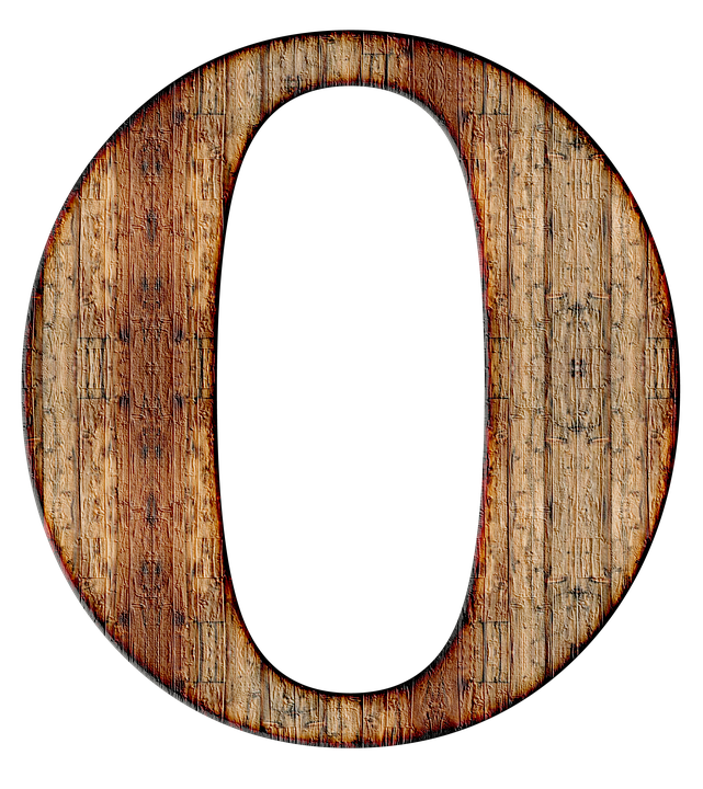 Rustic Wooden Letter O PNG image