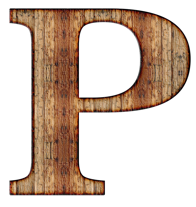 Rustic Wooden Letter P PNG image