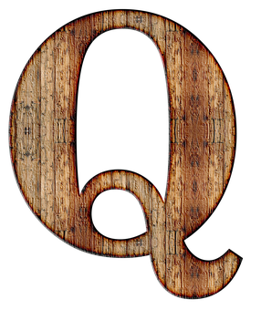 Rustic Wooden Letter Q PNG image