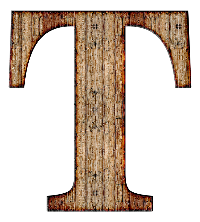 Rustic Wooden Letter T PNG image