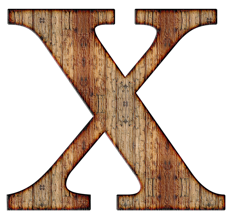 Rustic Wooden Letter X PNG image