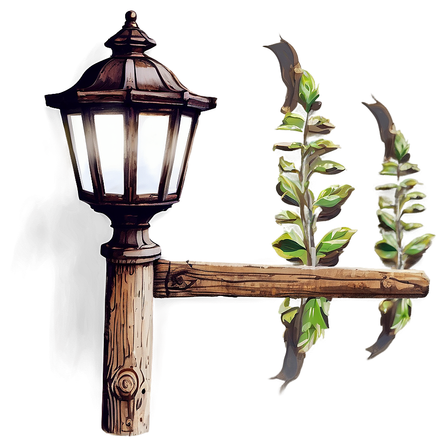 Rustic Wooden Light Post Png Hlt PNG image