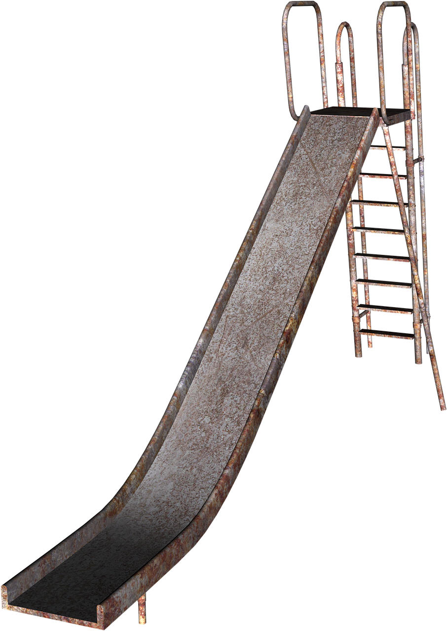 Rusty Metal Slide Isolated PNG image