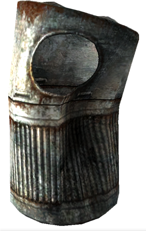 Rusty Trash Can3 D Model PNG image