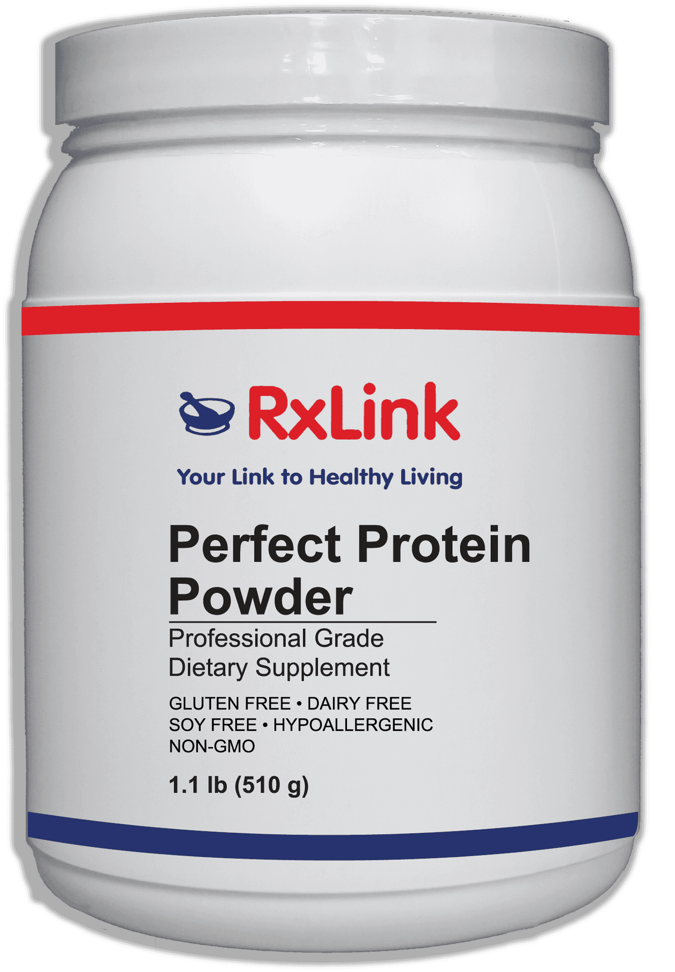 Rx Link Perfect Protein Powder Container PNG image