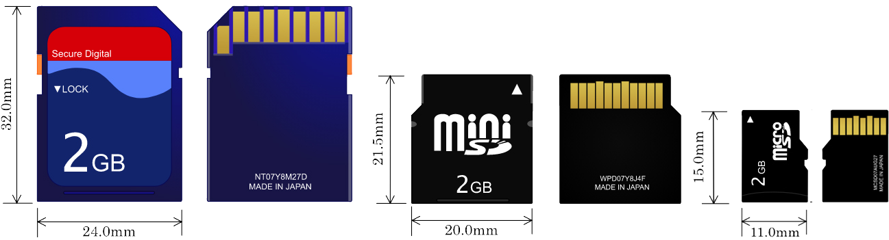 S D Memory Card Comparison PNG image