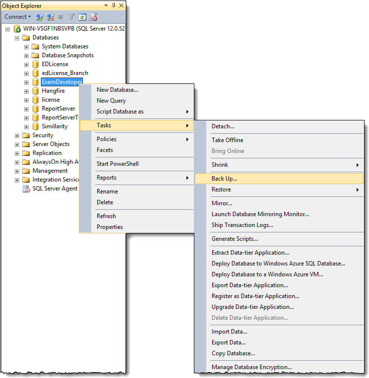 S Q L Server Management Studio Context Menu PNG image