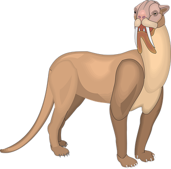 Sabertooth Cartoon Illustration PNG image