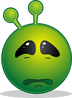 Sad Alien Emoji Illustration PNG image