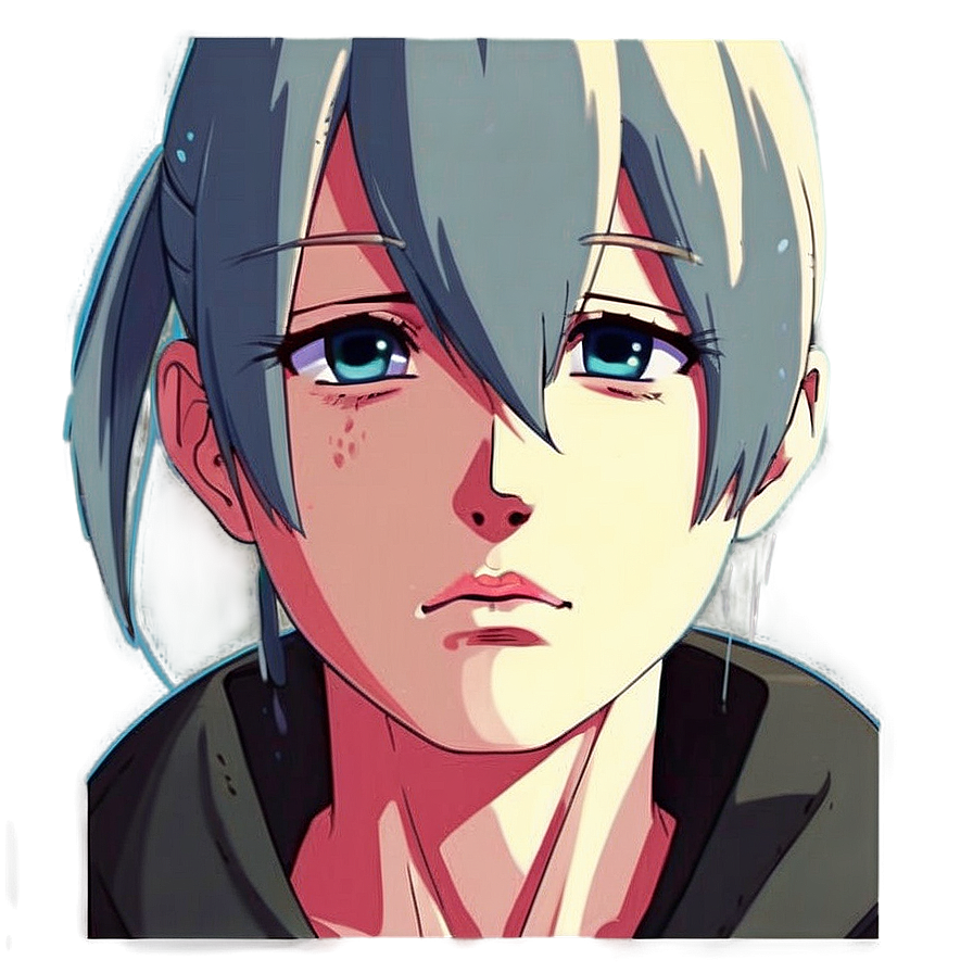 Sad Anime Character Crying Png Hwv29 PNG image