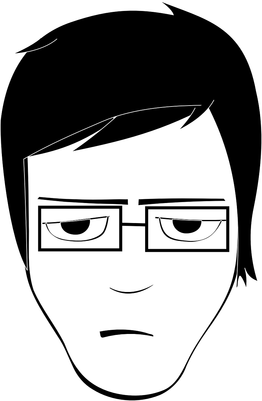 Sad Boy Cartoon Portrait PNG image