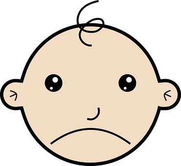 Sad Cartoon Baby Face PNG image