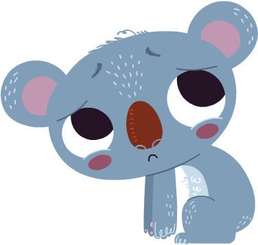 Sad Cartoon Koala PNG image