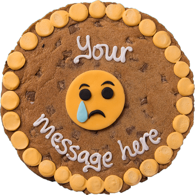 Sad Emoji Cookie Cake PNG image