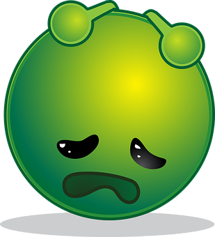 Sad Green Alien Emoji PNG image