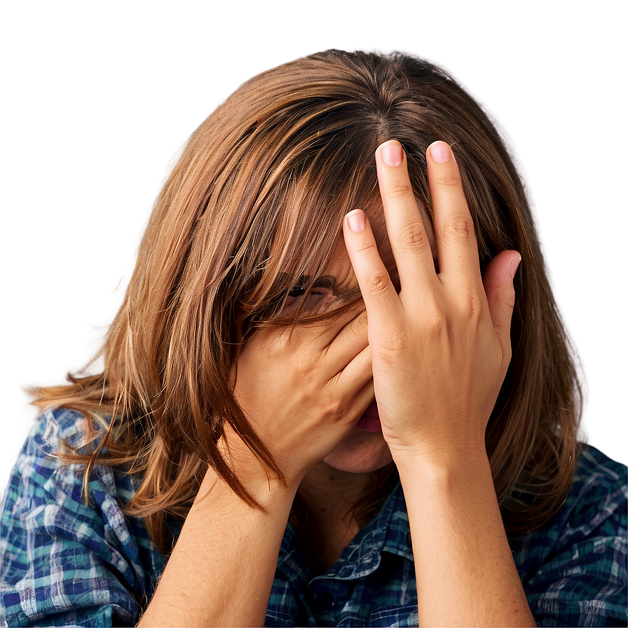 Sad Person Hiding Face Png 06122024 PNG image