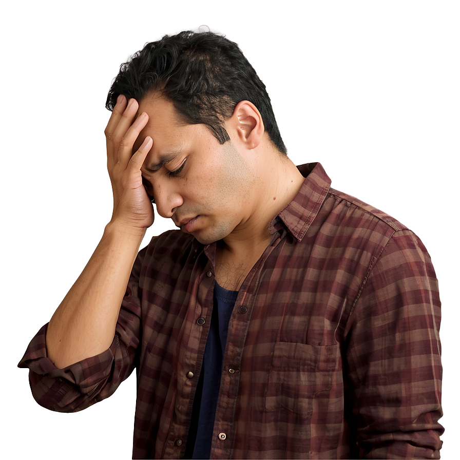 Sad Person Holding Head Png Bws PNG image