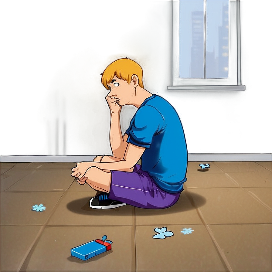 Sad Person In Empty Room Png 06122024 PNG image