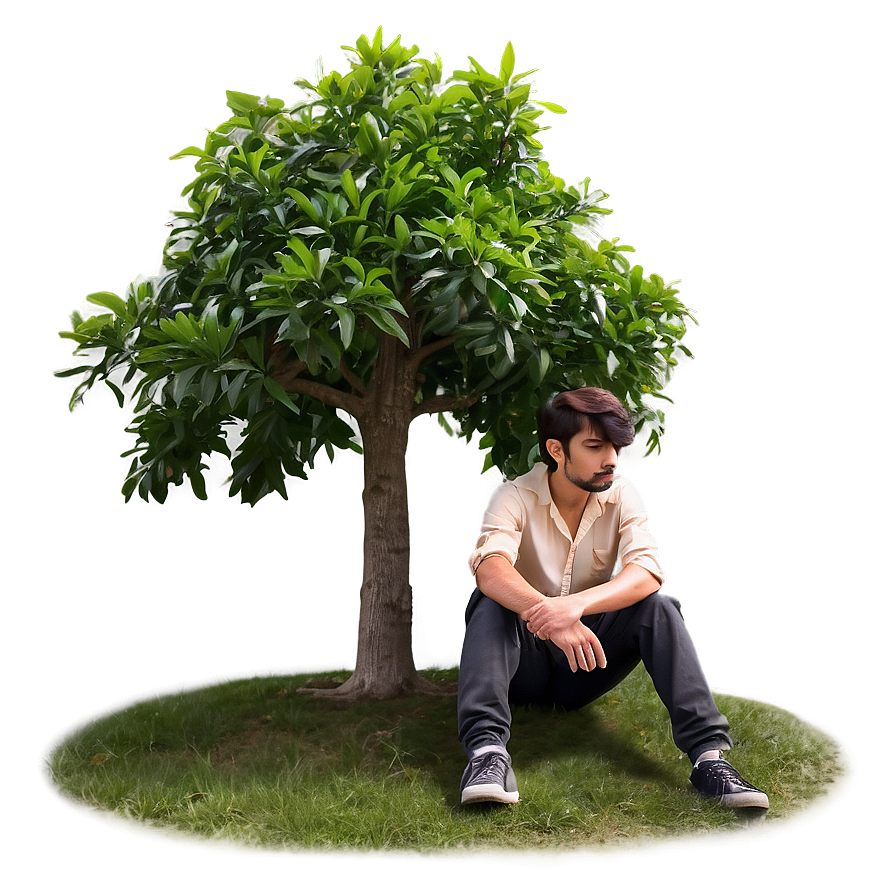 Sad Person Under Tree Png 56 PNG image