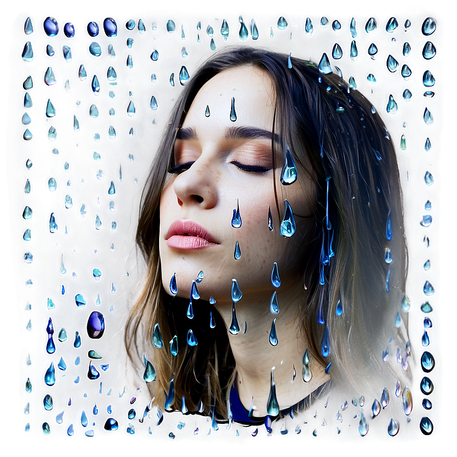 Sad Person With Raindrop Reflection Png 06122024 PNG image