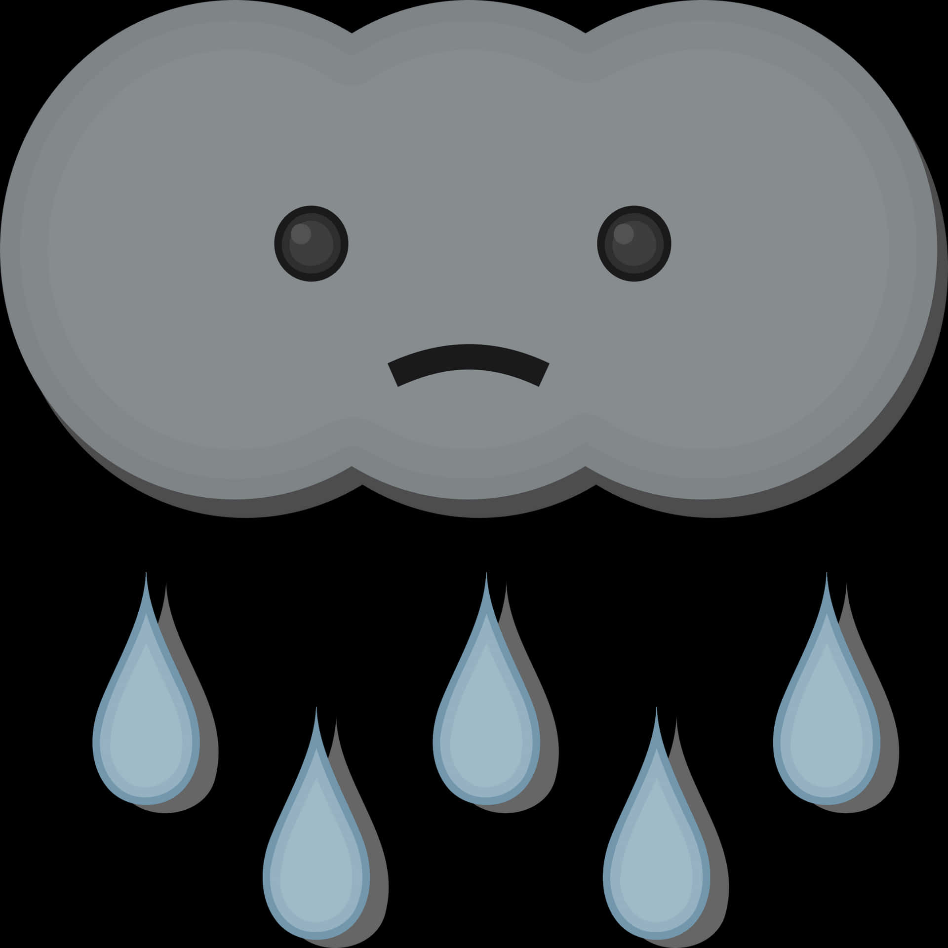 Sad Rain Cloud Cartoon PNG image