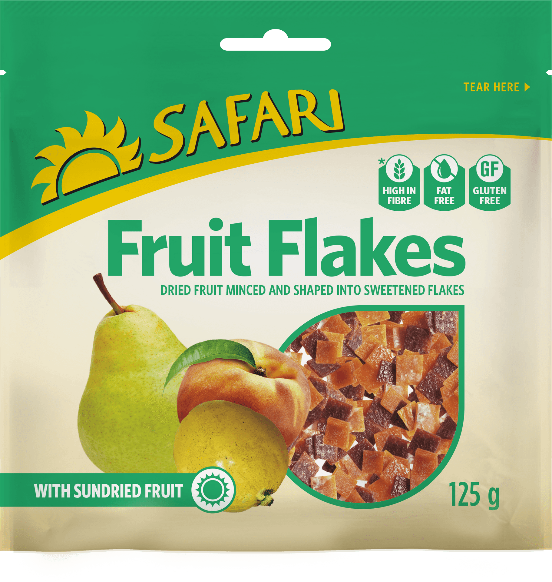 Safari Fruit Flakes Dried Fruit Package125g PNG image