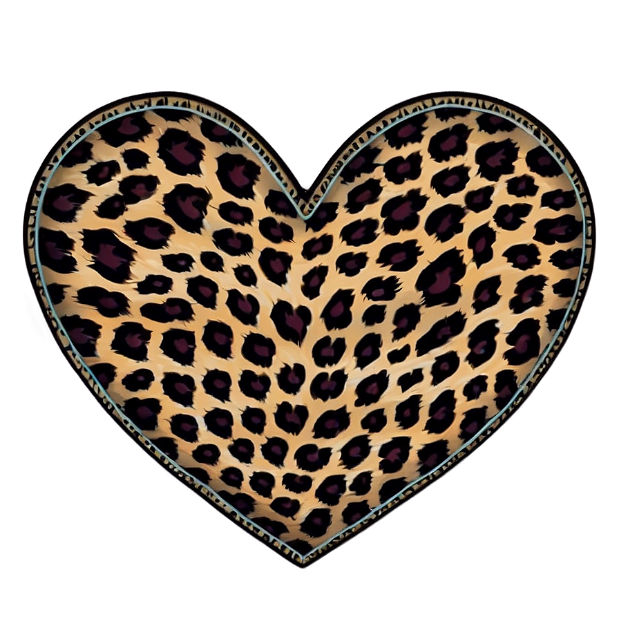 Safari Theme Leopard Heart Png Tst60 PNG image