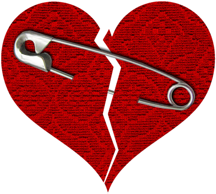 Safety Pin Mending Broken Heart PNG image