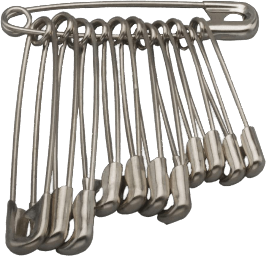 Safety Pins Linked Together PNG image