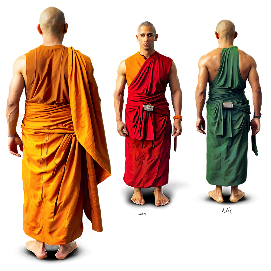 Saffron Monk Gown Png 06262024 PNG image