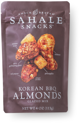 Sahale Snacks Korean B B Q Almonds Packaging PNG image