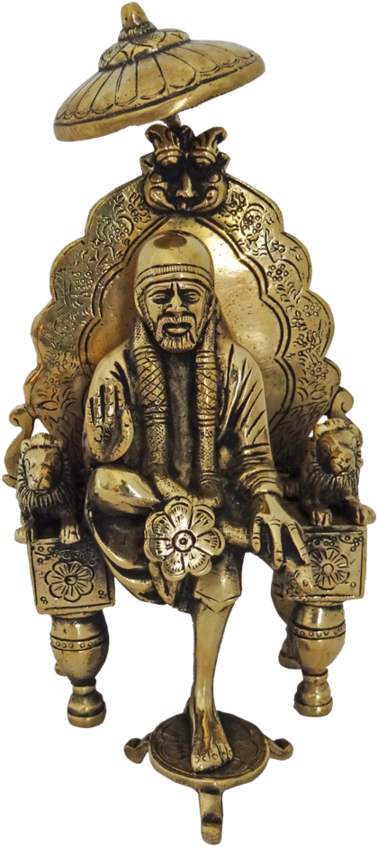 Sai Baba Statue Brass Figurine PNG image