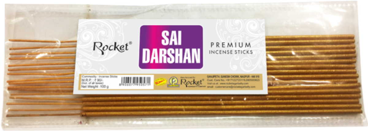 Sai Darshan Incense Sticks Packaging PNG image