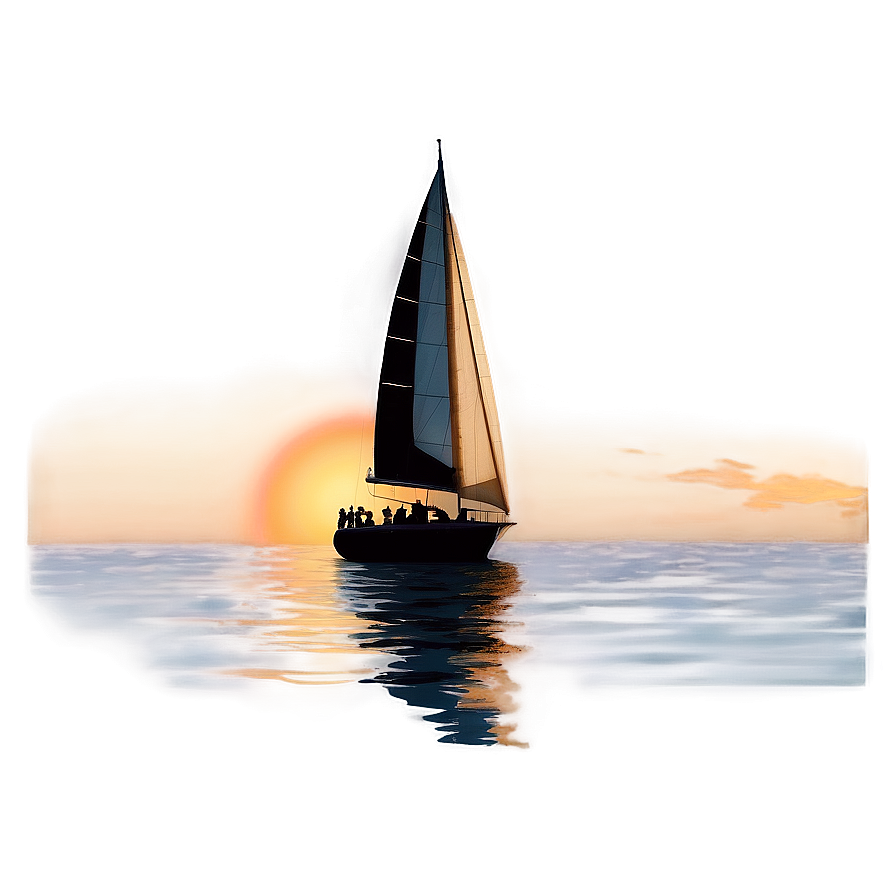 Sailboat During Golden Hour Png 37 PNG image