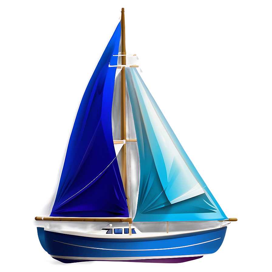 Sailboat With Blue Sails Png 05242024 PNG image