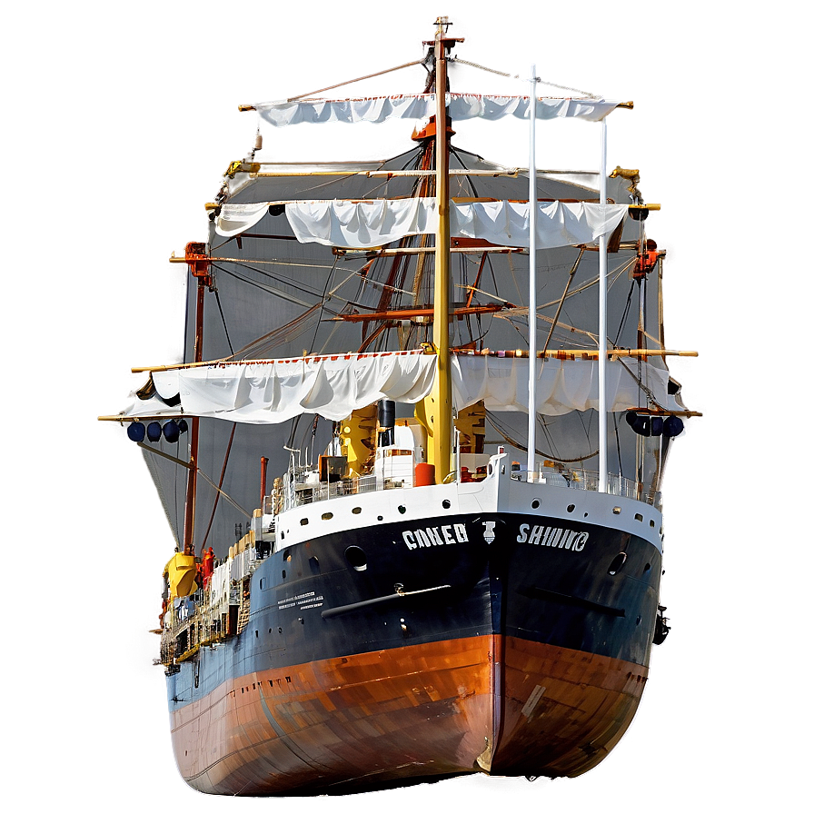 Sailing Cargo Ship Png Tat PNG image