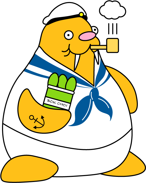 Sailor Seal With Pipeand Bok Choy PNG image