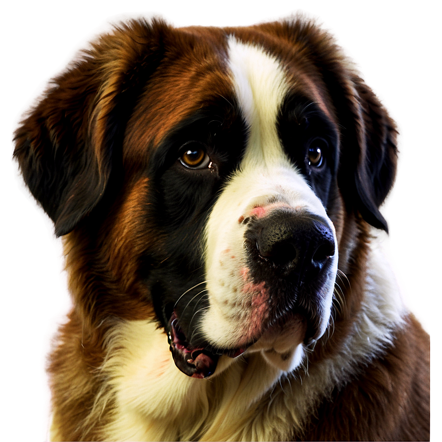 Saint Bernard Close-up Portrait Png 24 PNG image